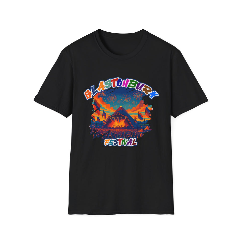 Glastonbury Festival Unisex Softstyle T-Shirt - Vibrant Festival Graphics