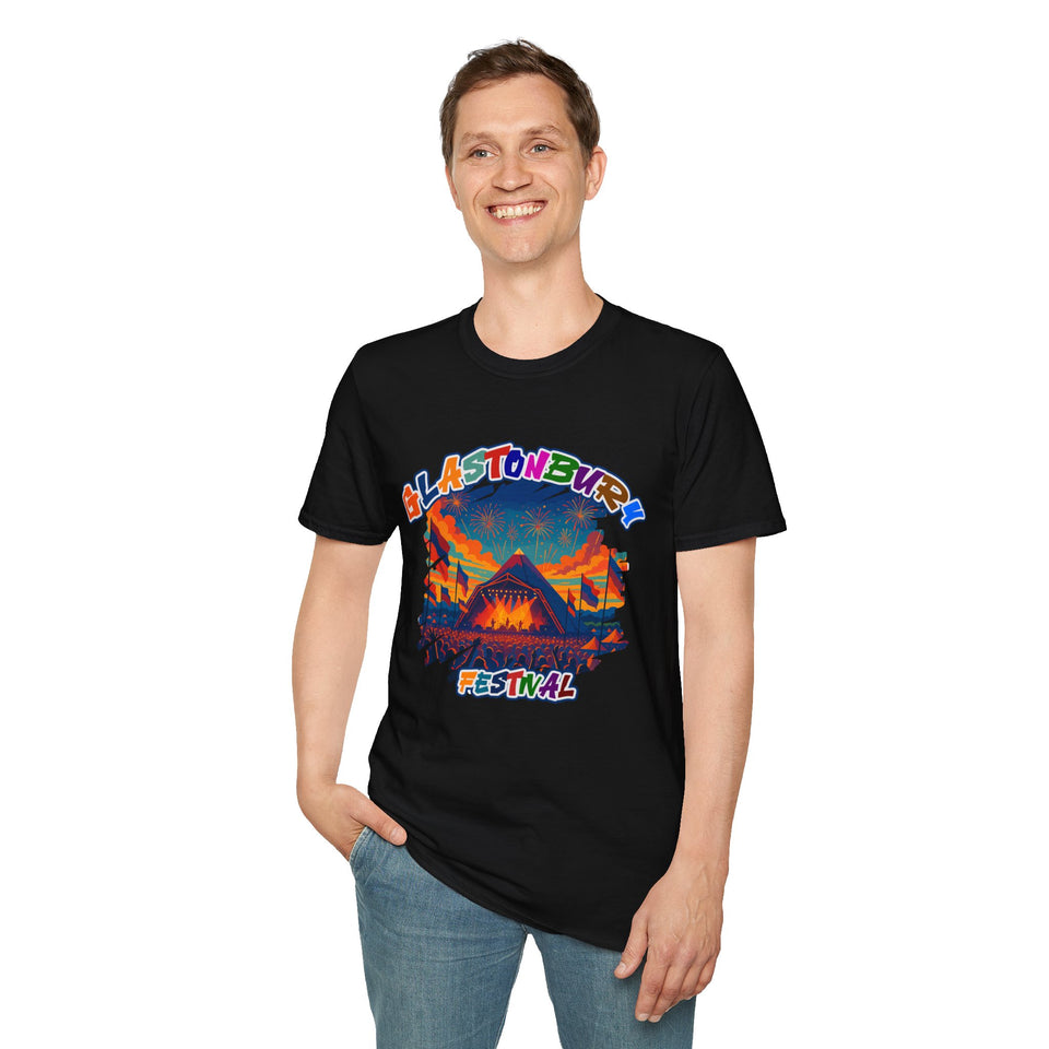 Glastonbury Festival Unisex Softstyle T-Shirt - Vibrant Festival Graphics
