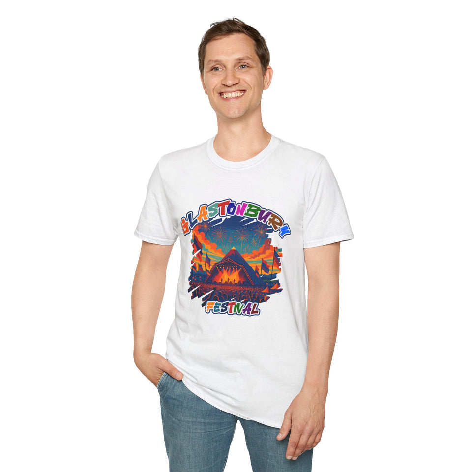 Glastonbury Festival Unisex Softstyle T-Shirt - Vibrant Festival Graphics