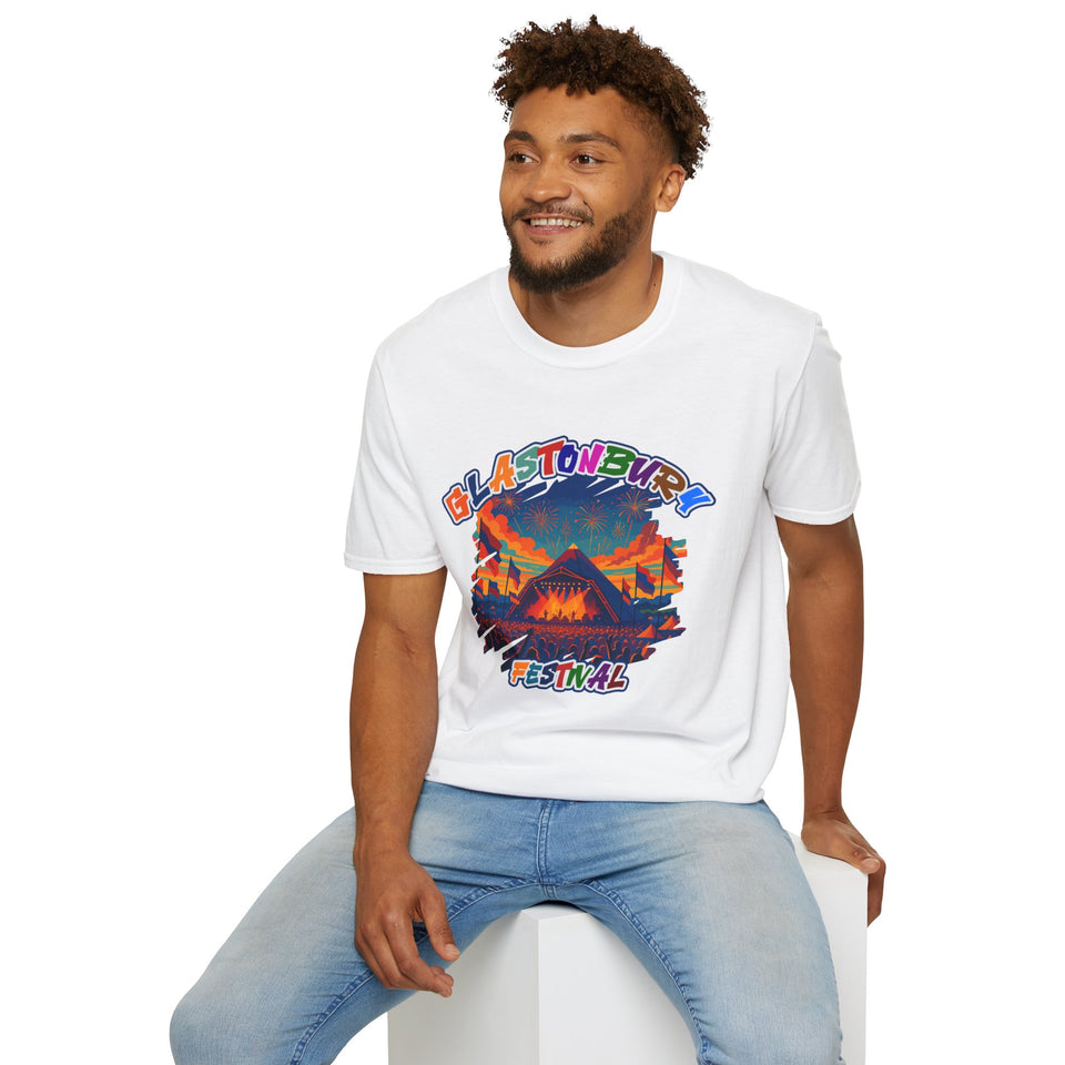 Glastonbury Festival Unisex Softstyle T-Shirt - Vibrant Festival Graphics