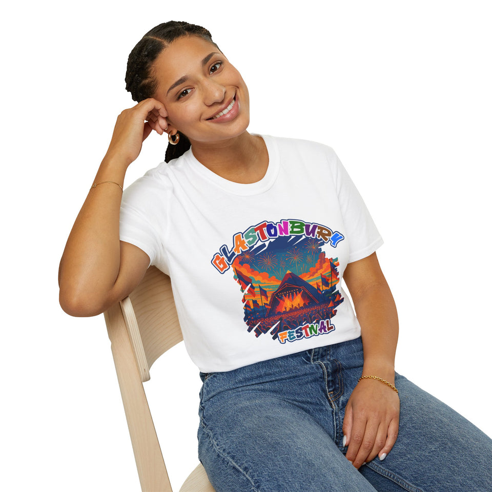 Glastonbury Festival Unisex Softstyle T-Shirt - Vibrant Festival Graphics